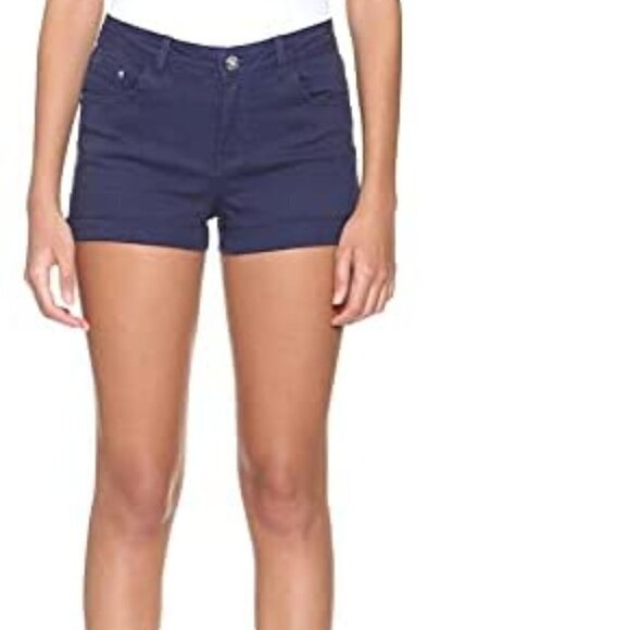 Women's Terranova black cotton Slim fit short Sz L - Picture 1 of 6